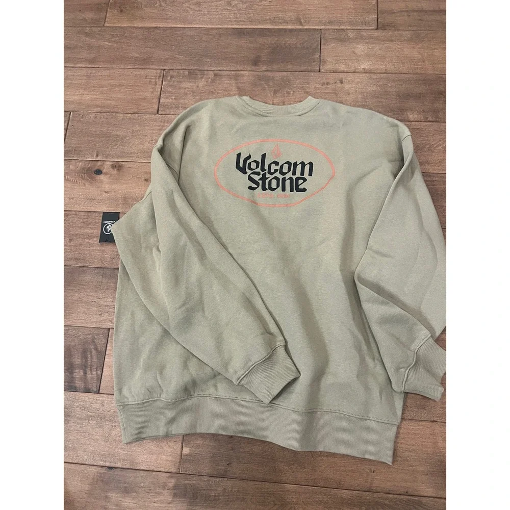 Volcom Stone FS 180 Crew LS Sweatshirt Khaki Green Mens XL 632006183 - Picture 6 of 6